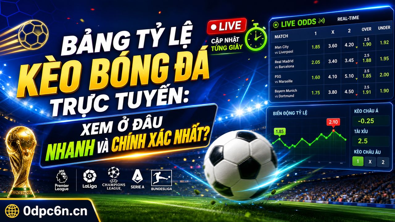 Bảng tỷ lệ kèo bóng đá trực tuyến: Xem ở đâu nhanh và chính xác nhất?