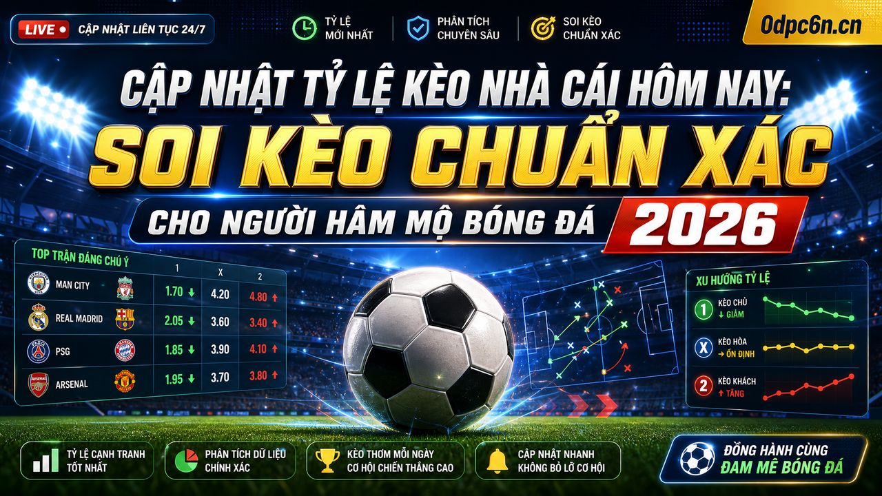 Cập nhật tỷ lệ kèo nhà cái hôm nay: Soi kèo chuẩn xác cho người hâm mộ bóng đá 2026