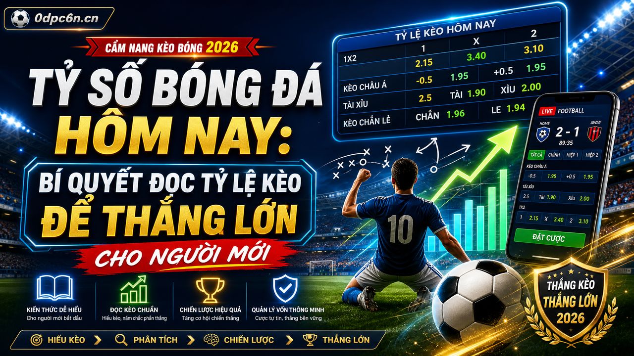 Tỷ số bóng đá hôm nay: Bí quyết đọc tỷ lệ kèo để thắng lớn cho người mới