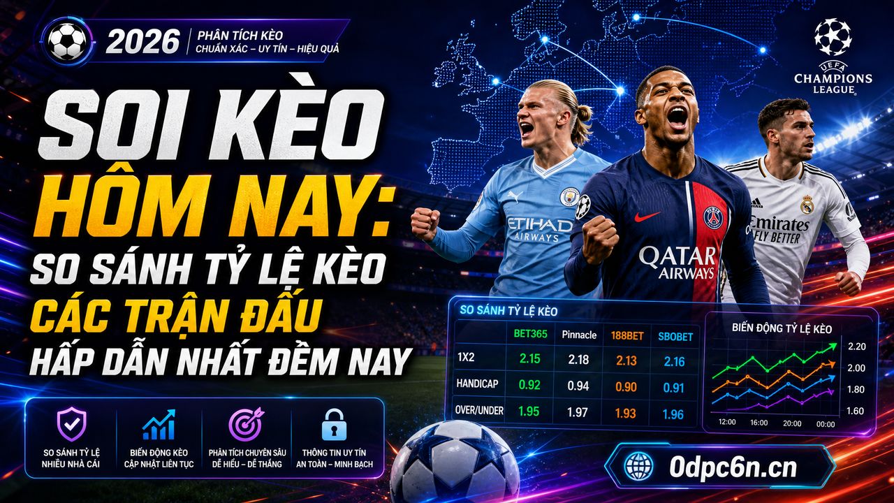 Soi kèo hôm nay: So sánh tỷ lệ kèo các trận đấu hấp dẫn nhất đêm nay